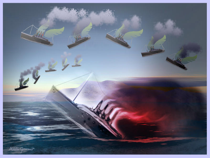Singing a song for a sinking ship by altergromit on DeviantArt