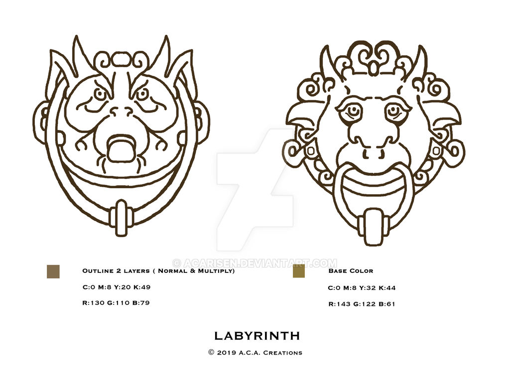 Labyrinth Fan Art Door Knockers Outlines By Acarisen On