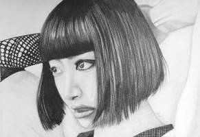 F(x) Song Qian (Red Light) - [Graphite Drawing]