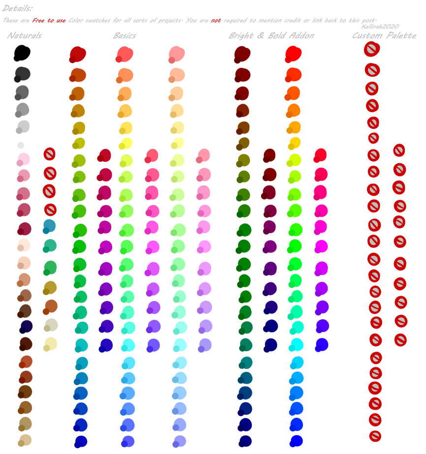 Simplified Color Sheet by KellirahStarchild on DeviantArt