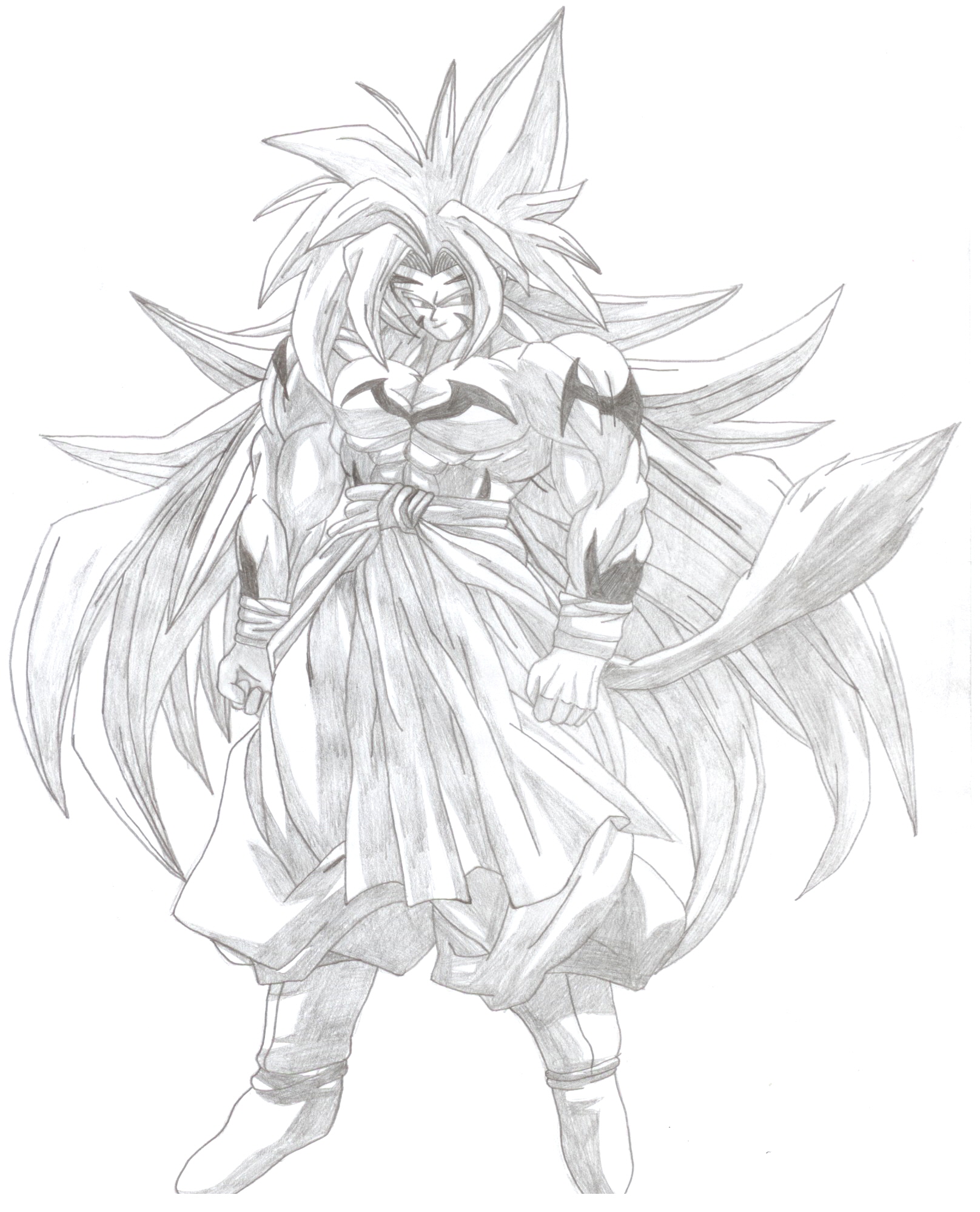 Ssj5 Goku drawing!!