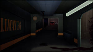 Dark Space Station Hallway