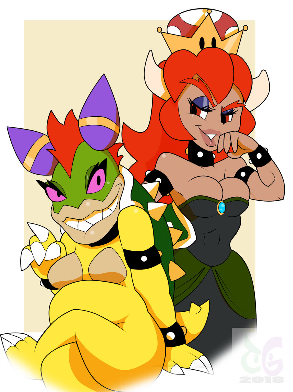 Bowletta and Bowsette/Powser by toongrowner