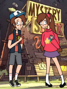 DIPPER AND MABLE PINES Gravity Falls Fanart