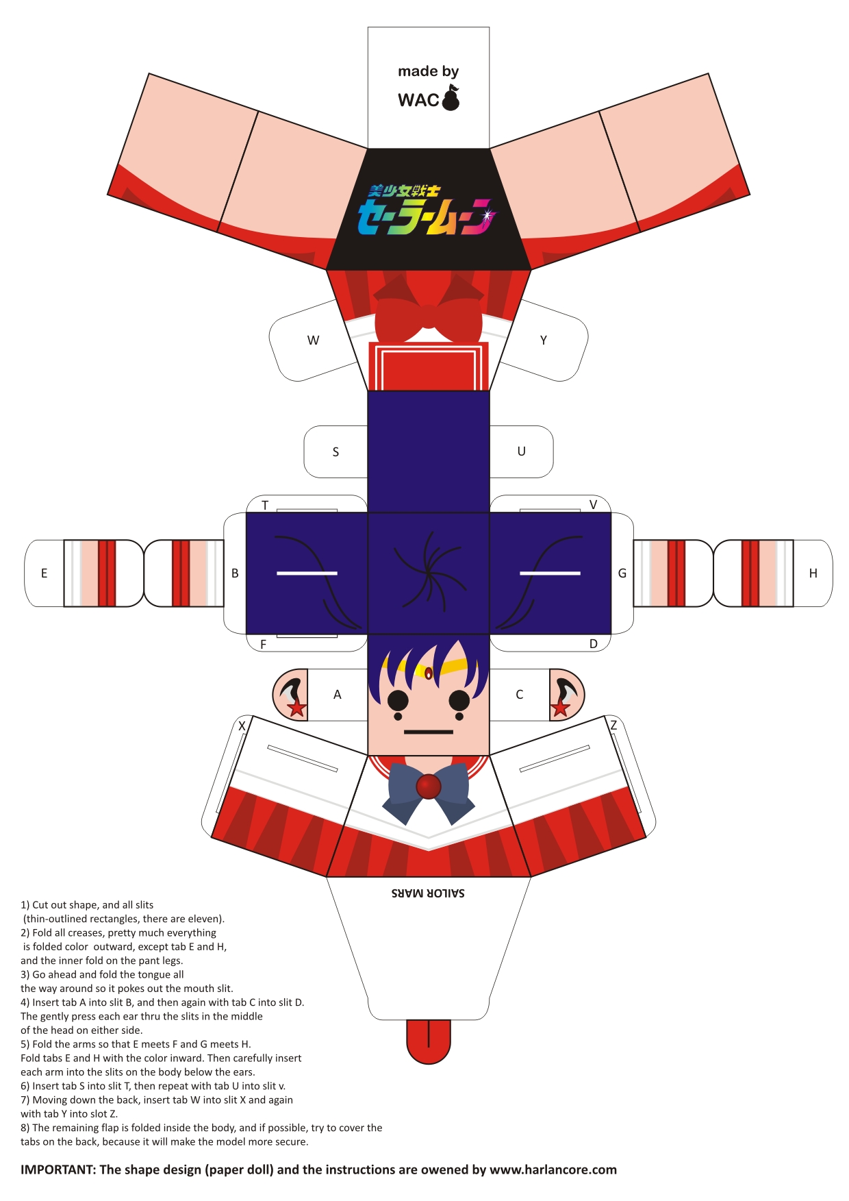 Sailor Mars Paper Doll