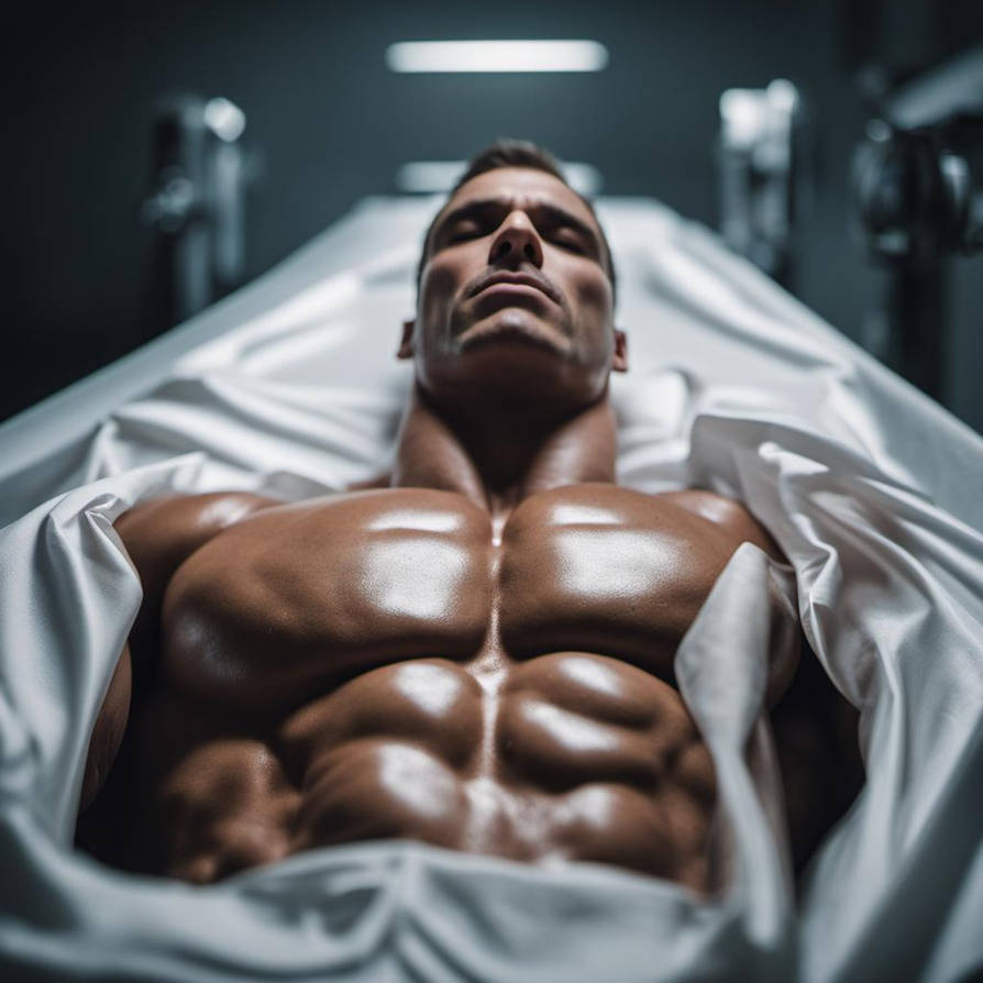 The dead body of a muscular bodybuilder lies on th by f12ee2003 on ...