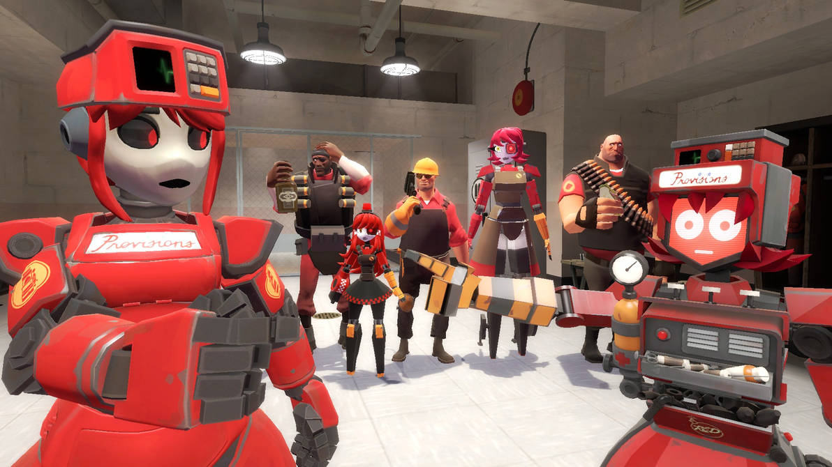 Tf2 Machine Bots Gmod Tf2 Dispenser Lady meet's Dispenser Bot by SuperfireGmod on DeviantArt