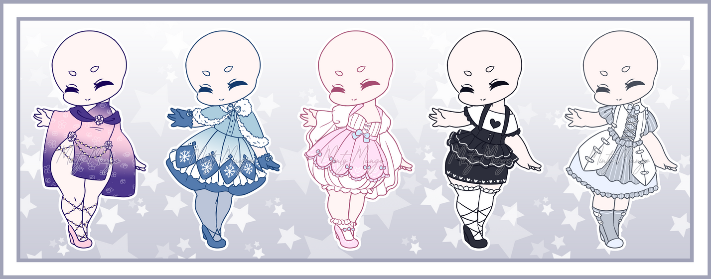 Chibi Outfit Adoptable Batch 01 - Closed by minty-mango on DeviantArt