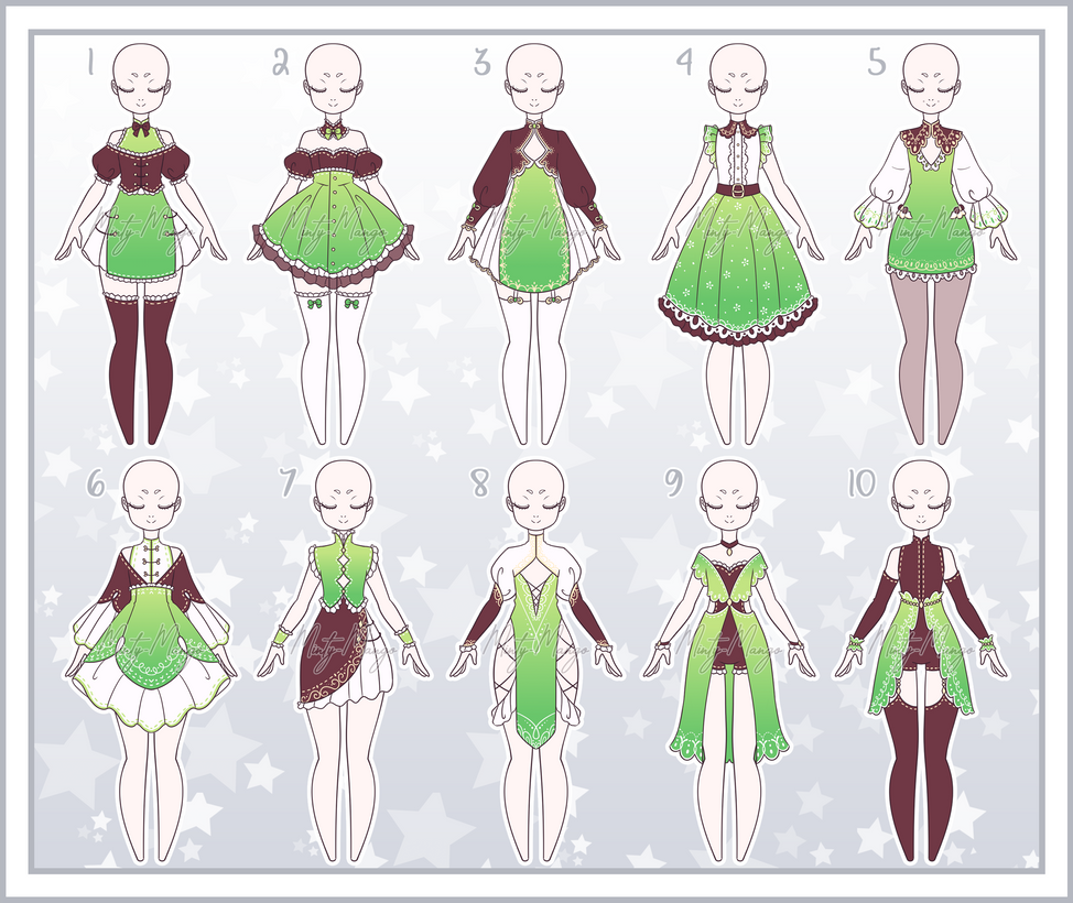 Outfit Adoptable Batch 43 - Closed by minty-mango on DeviantArt