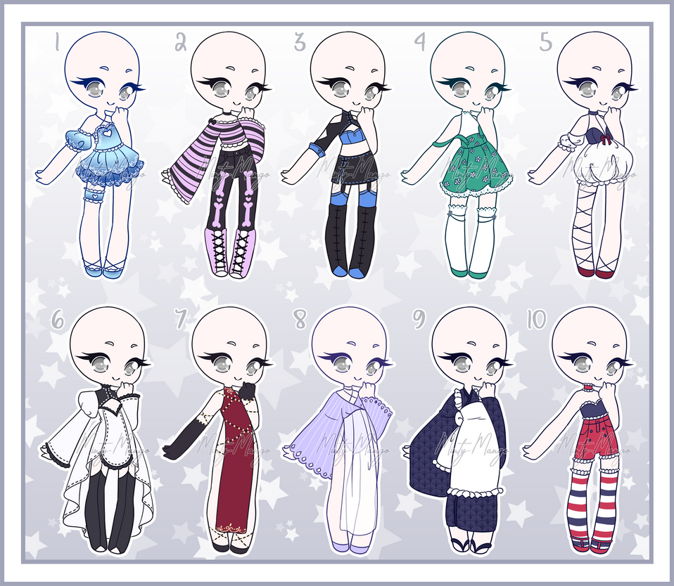 Chivi Ropa Chibi Outfit Adoptable Batch 04 - Closed by mango-designs on DeviantArt
