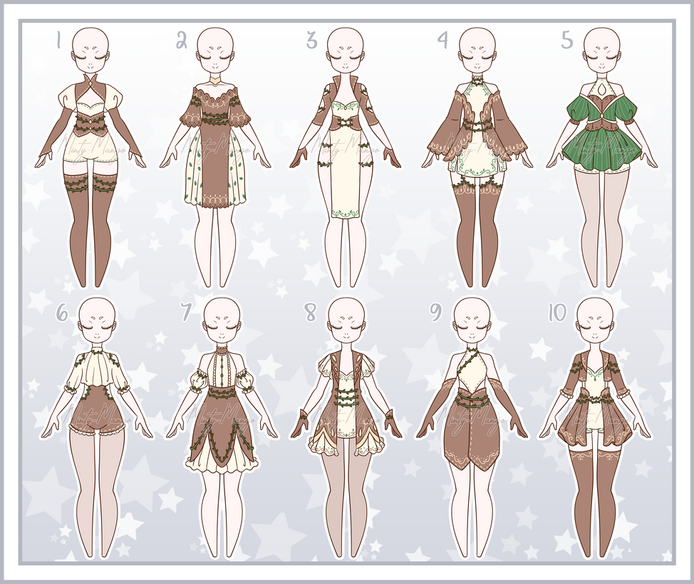 Outfit Adoptable Batch 58 - Closed by minty-mango on DeviantArt