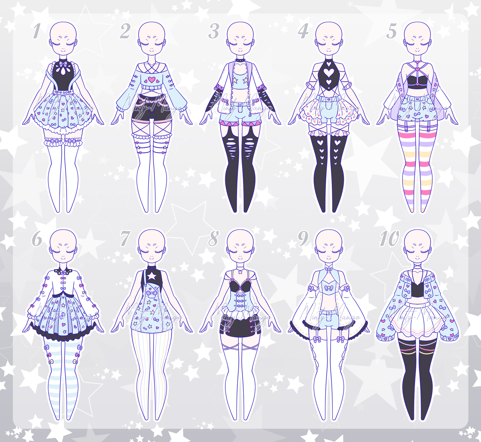 Outfit Adoptable Batch 62 - Closed by minty-mango on DeviantArt