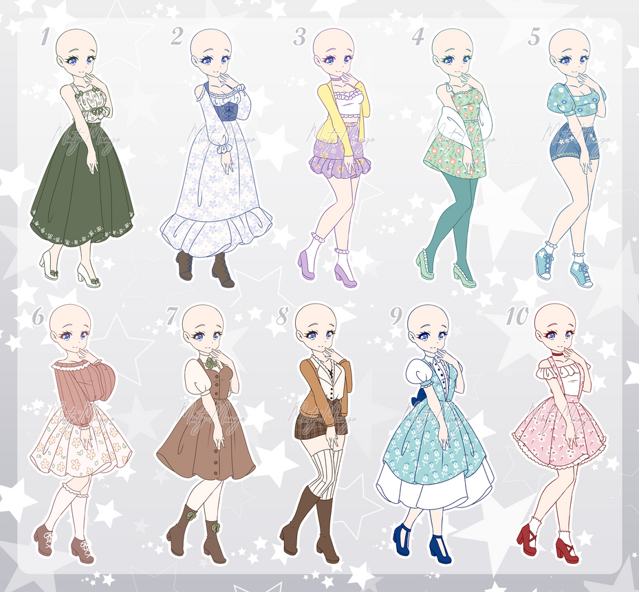 YCH Outfit Adoptable Batch 17 - Closed by minty-mango on DeviantArt