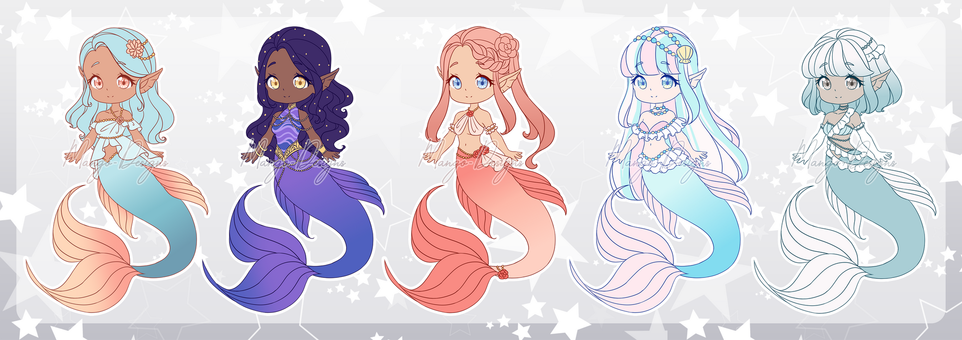 Mermaid Adoptable Batch - Closed by mango-designs on DeviantArt