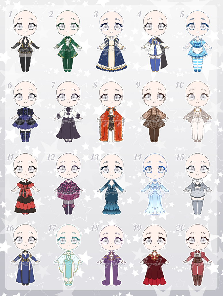 Repo Robe Chibi Chibi Outfit Adoptable Batch - Closed by mango-designs on DeviantArt