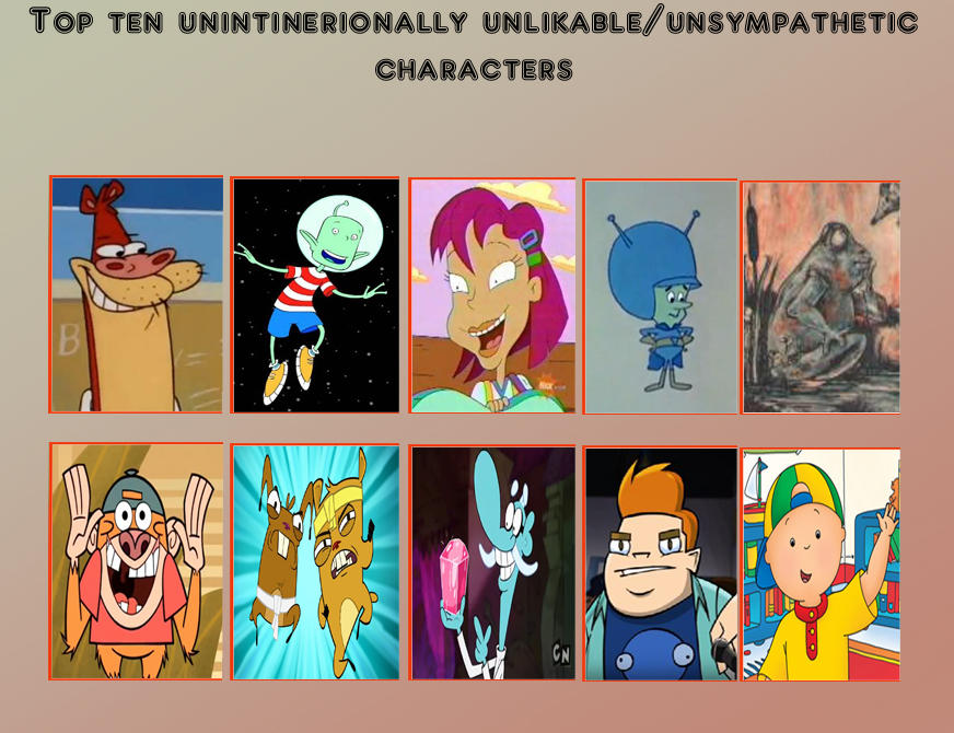 Unlikable Label Top 10 Unintentionally Unlikable Characters pt. 1 by katamariluv on ...
