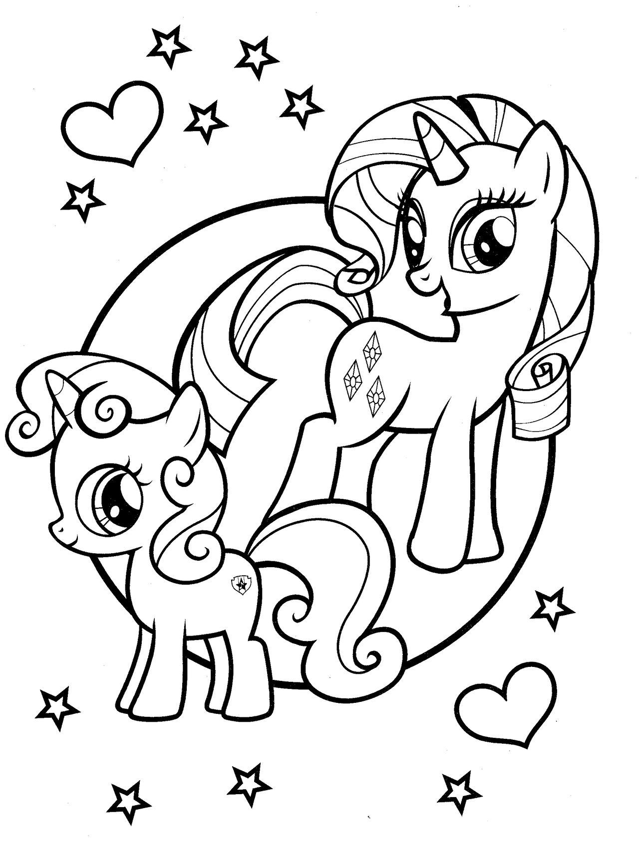 My Little Pony coloring page with unicorn