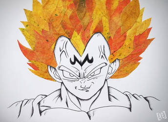 Majin Vegeta with hair made of Leaves