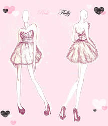 Pink and Fluffy dress design