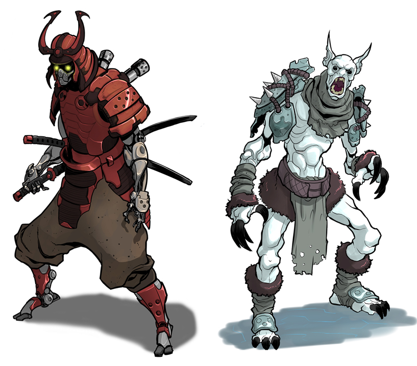 cyborg samurai+weird critter