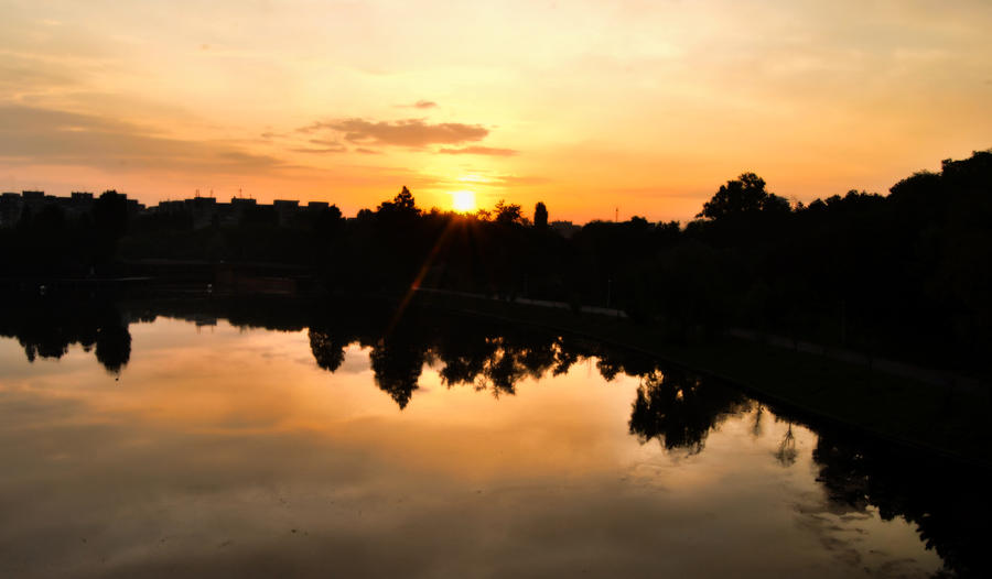 Lake at sunrise