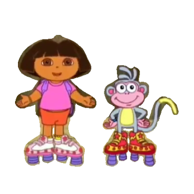 Dora and boots wearing rocket shoes by Siggisen on DeviantArt