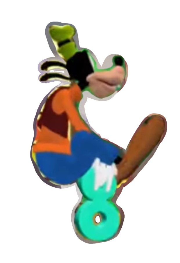 Goofy boucing on the number eight by Siggisen on DeviantArt