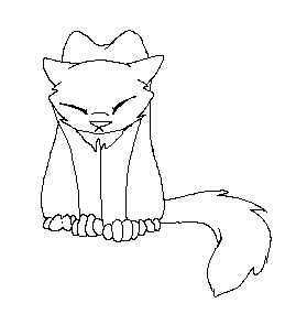 Sad cat lineart