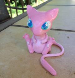 Mew~ hand-painted, sculpey clay