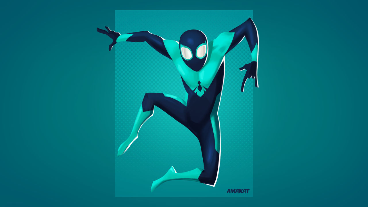 Neon Spider-man by AnsAmanat on DeviantArt