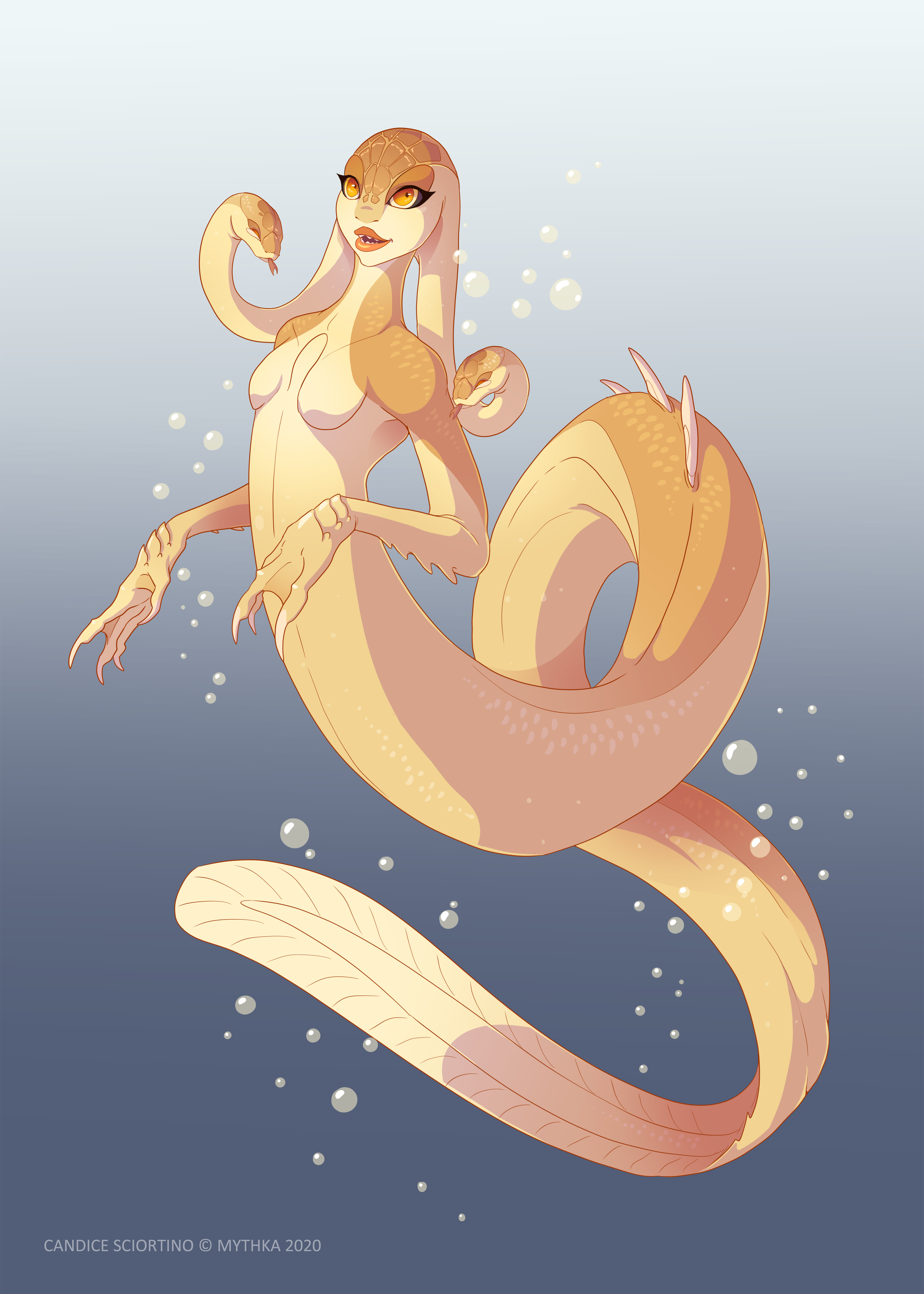 Golden Sea Snake ~ Day 5 by Mythka on DeviantArt