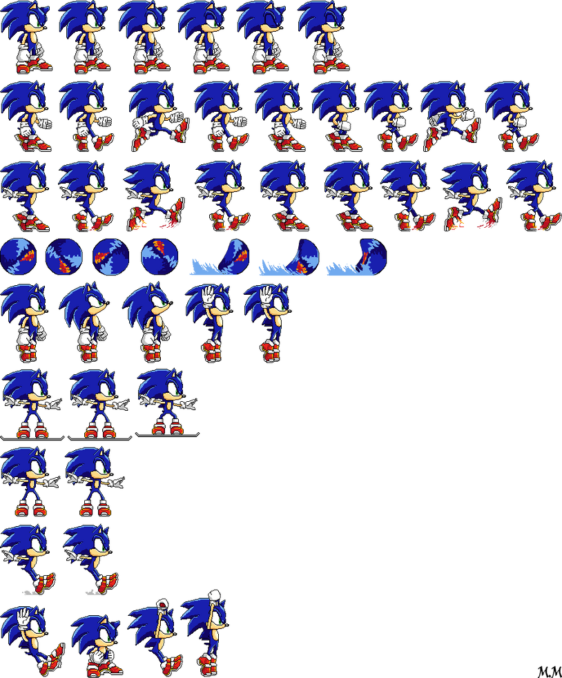 Sonic Sonic Sprite Sheet Png Transparent Png Transparent Png Image ...