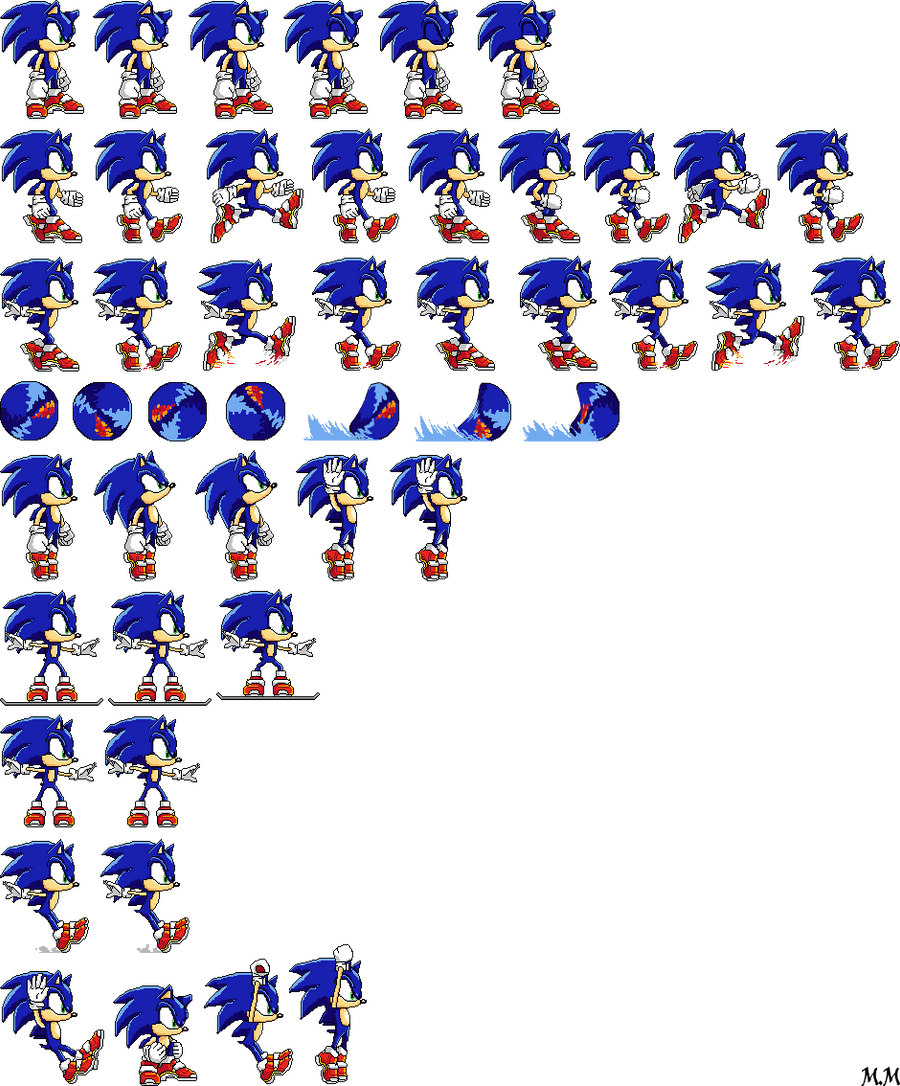 Free Stock Classic, modern sonic sprite sheet transparent pic, download mod...