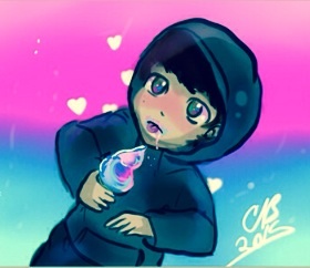 Little Ghost: Eat your cotton candy icecream~