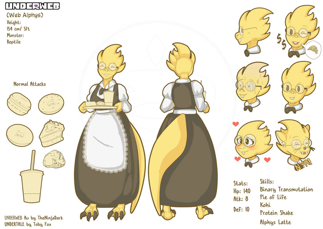 Underweb Alphys Reference Sheet by TheNinjaDark on DeviantArt