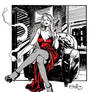 Femme Fatale Black white and red
