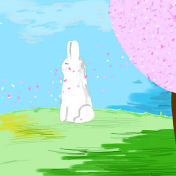 Cherry Blossom Rabbit Scene