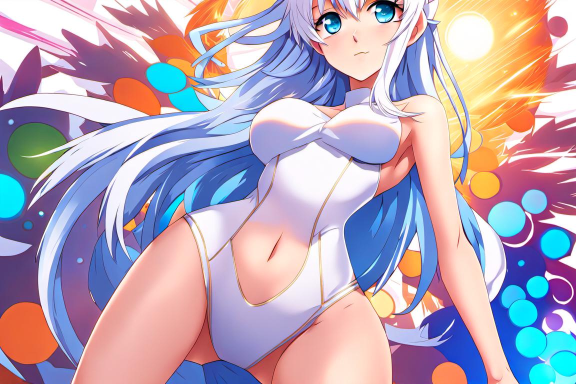 One Female Blue Eyes White Hair Nude Small Breast by mchlbldn5 on
