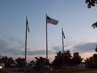 Flags at Sunset