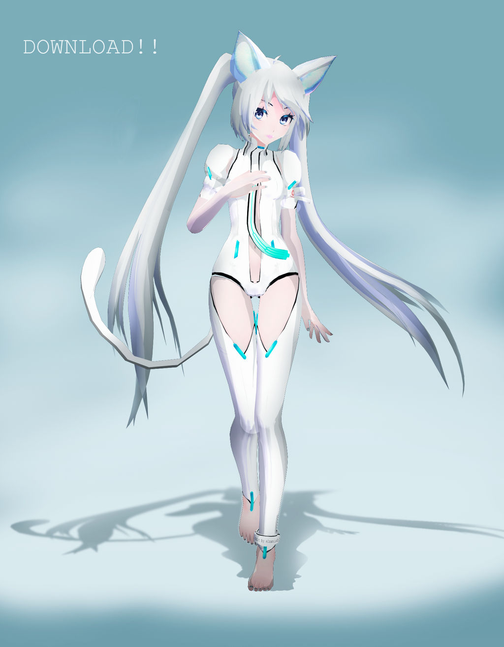 TDA Miku Append White Cyber Cat