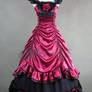 lady Helen Crystal's dark pink and black dress