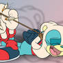 COMMISSION: Carrotia Hogtied and Tickled