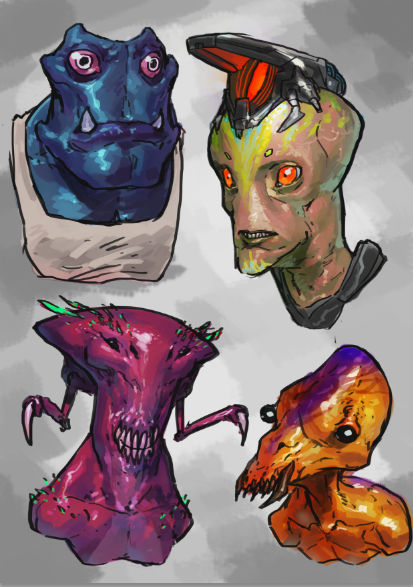 random alien portraits by MaxGrecke on DeviantArt