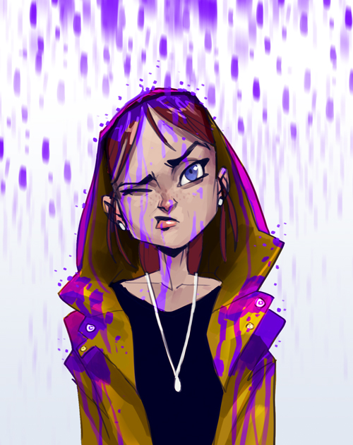 Purple raincoat