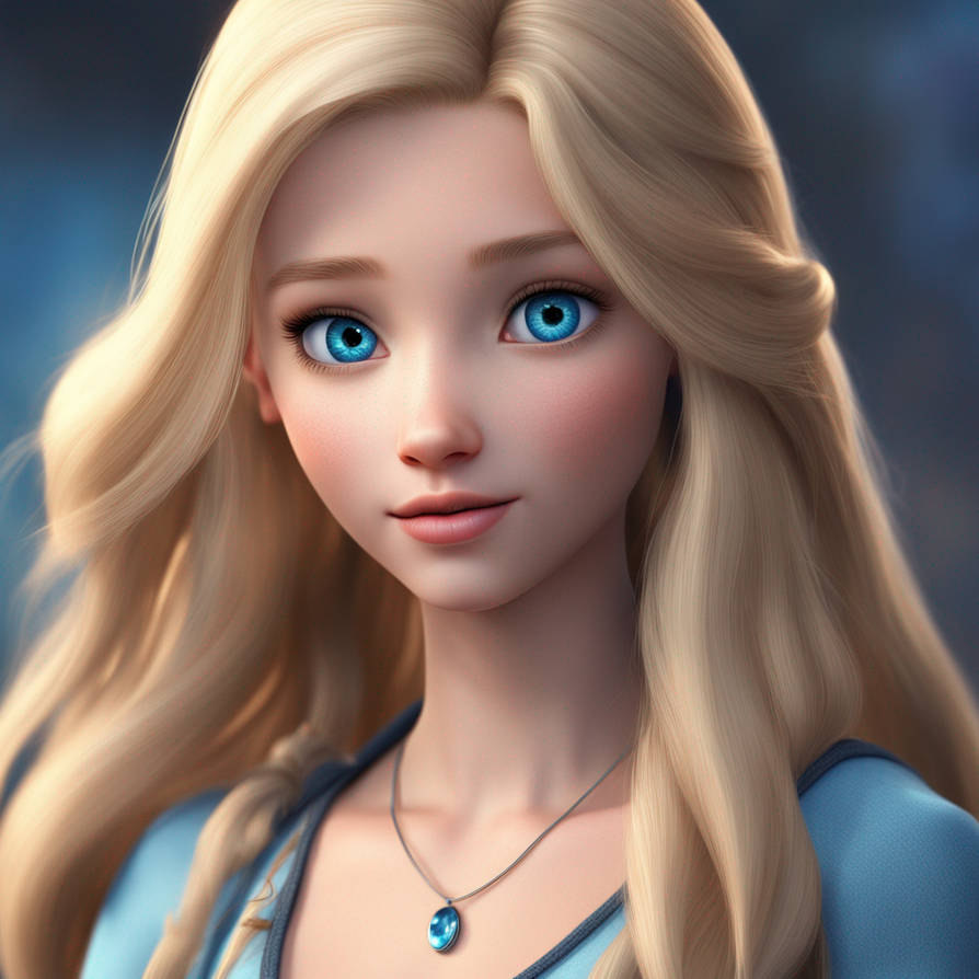 blonde hair blue eyes beautiful girl 3D Disney cha by Karoglan46 on ...