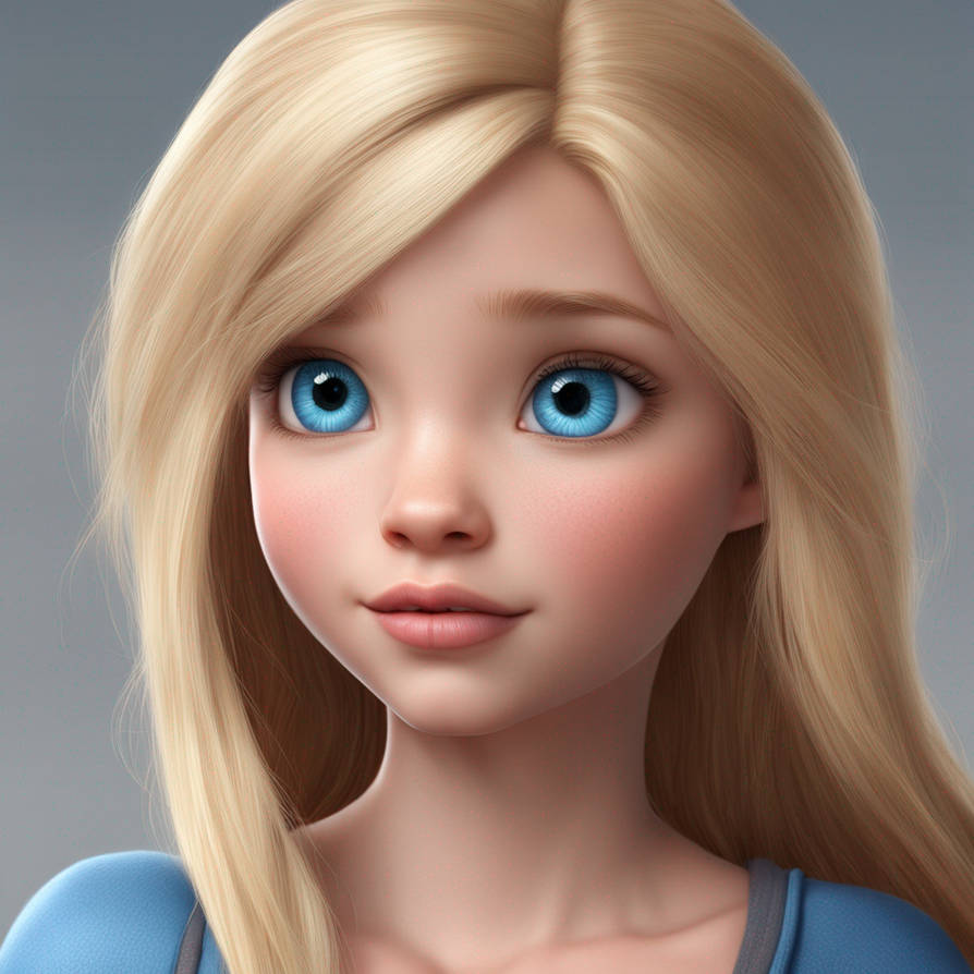 blonde hair blue eyes beautiful girl 3D Disney cha by Karoglan46 on ...
