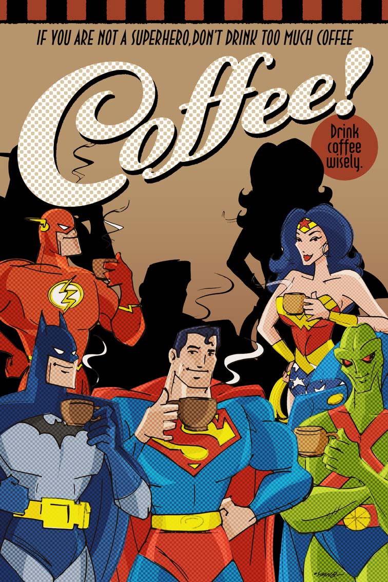 Superheroes and the coffee