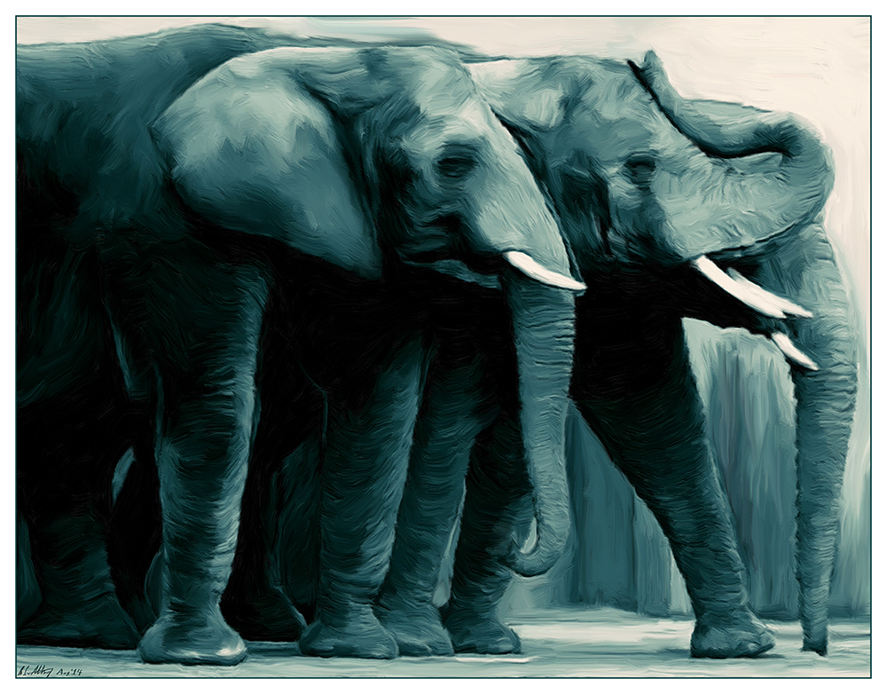 Elephants digital painting 2014-08-19