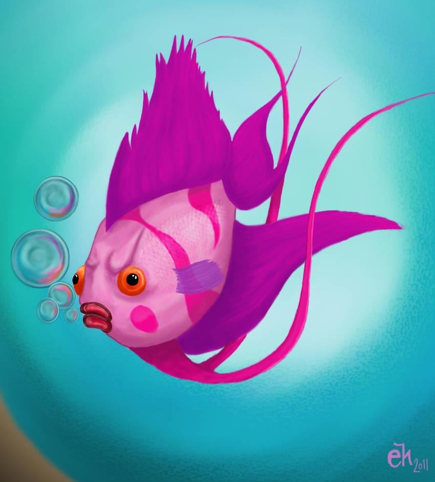 Angry Pink Angel Fish by ErveMAN on DeviantArt