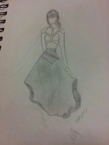 2012/ peace crop top with sheer skirt